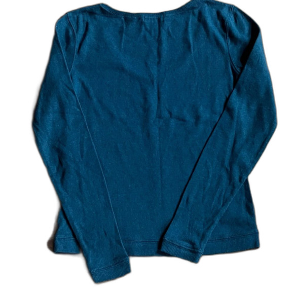 BDG Slim Fit Thermal V-Neck Long Sleeve Top Green Size XS - Picture 2 of 10